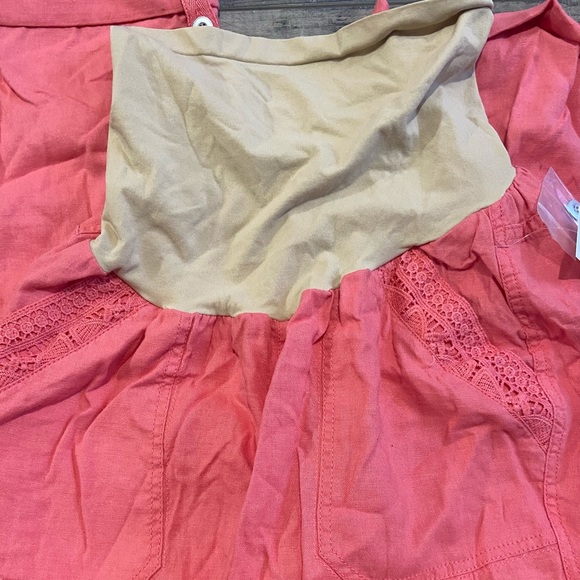 Motherhood Maternity Linen Blend Straight Leg pant - Picture 3 of 5